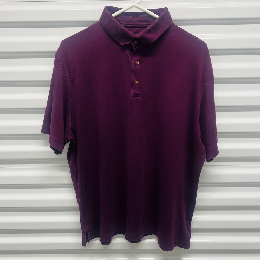 Jos. A. Bank Reserve Size L Mens Plum Purple Pima Cotton Polo Shirt — photo 2